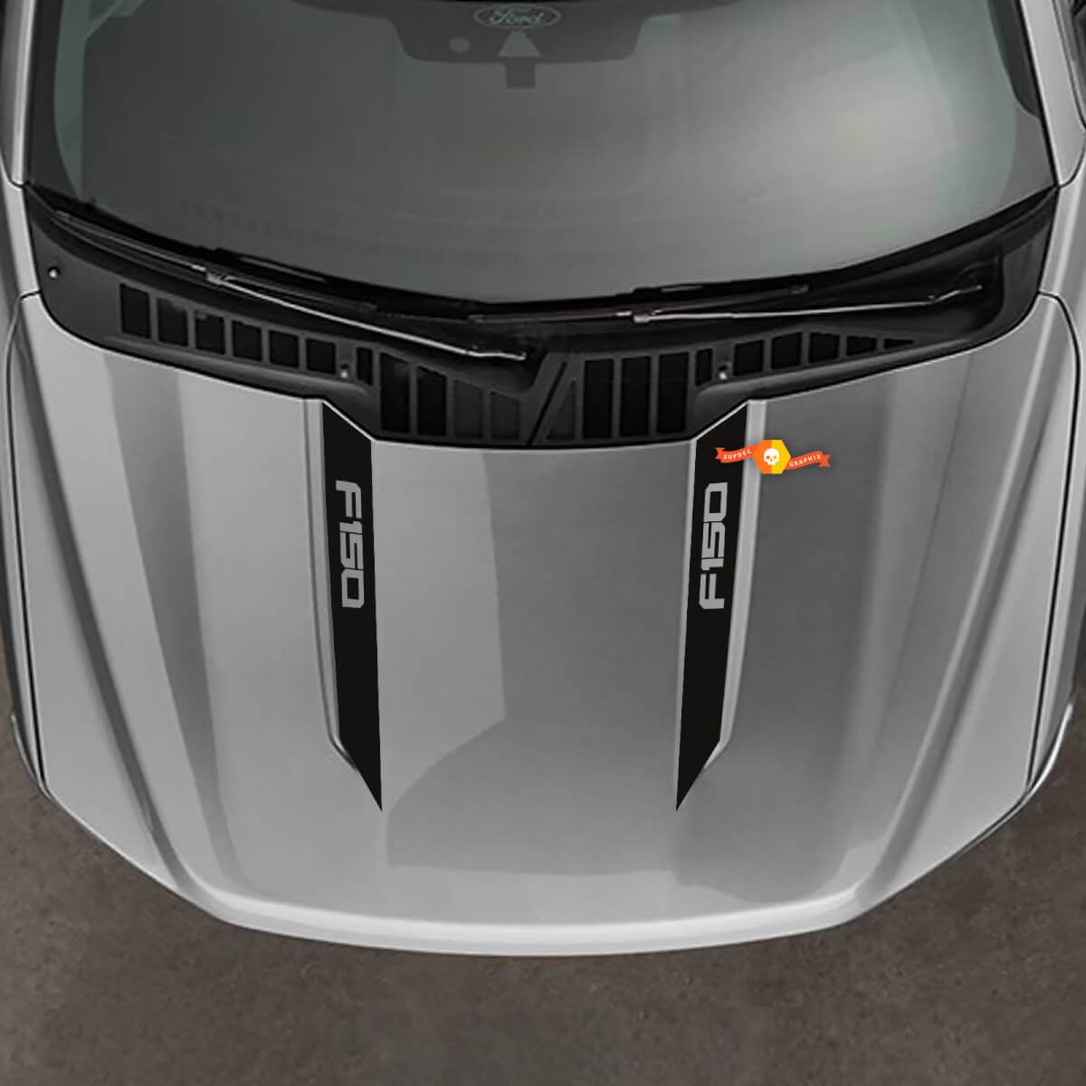Ford F150 F-150 2021-2024 Wide Hood Spear Stripes Décalcomanies en vinyle et autocollants graphiques
