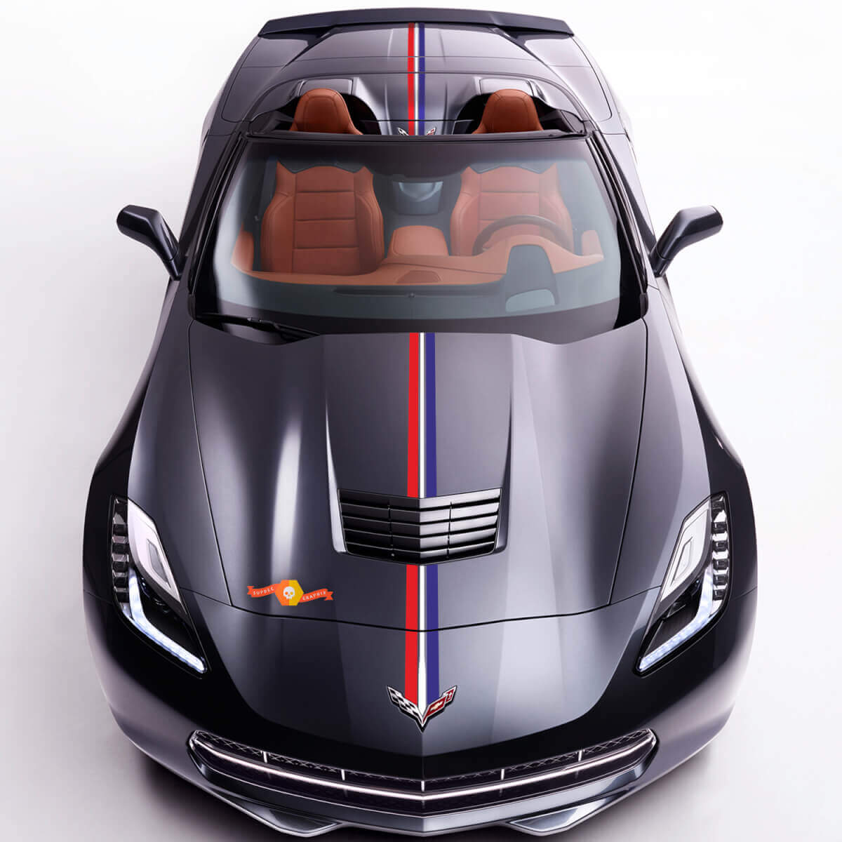 Autocollants à rayures Chevrolet C7 Stingray Grand Sport Z06 Twilight Edition
