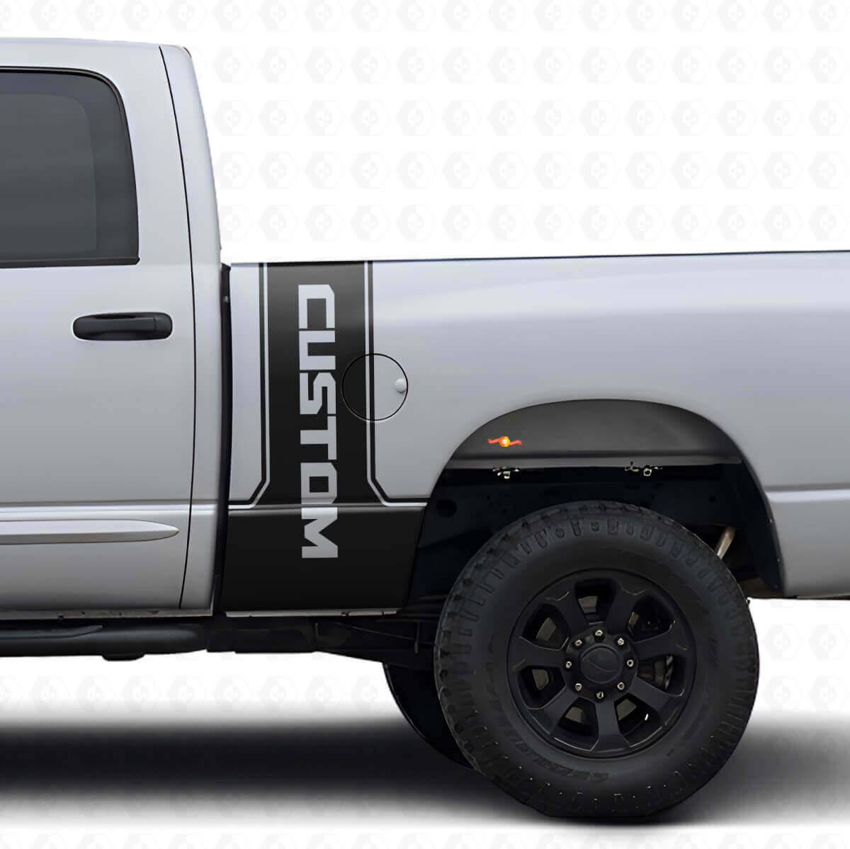 Kit de Déco Vinyle Bande Latérale Arrière CastomLettering pour Dodge Ram Power Wagon