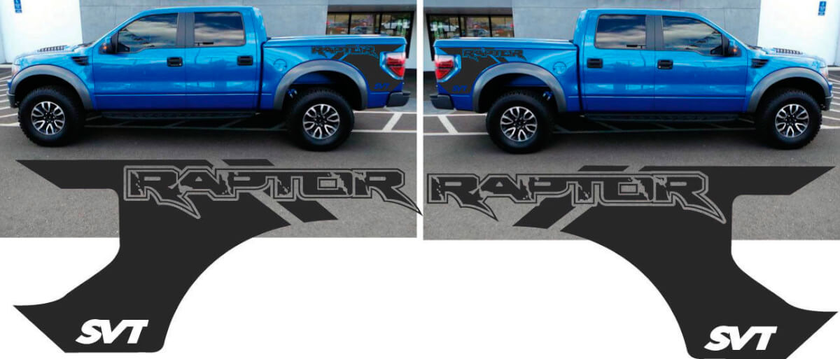 Autocollants en vinyle style Raptor pour garde-boue arrière Musclecar F-150
