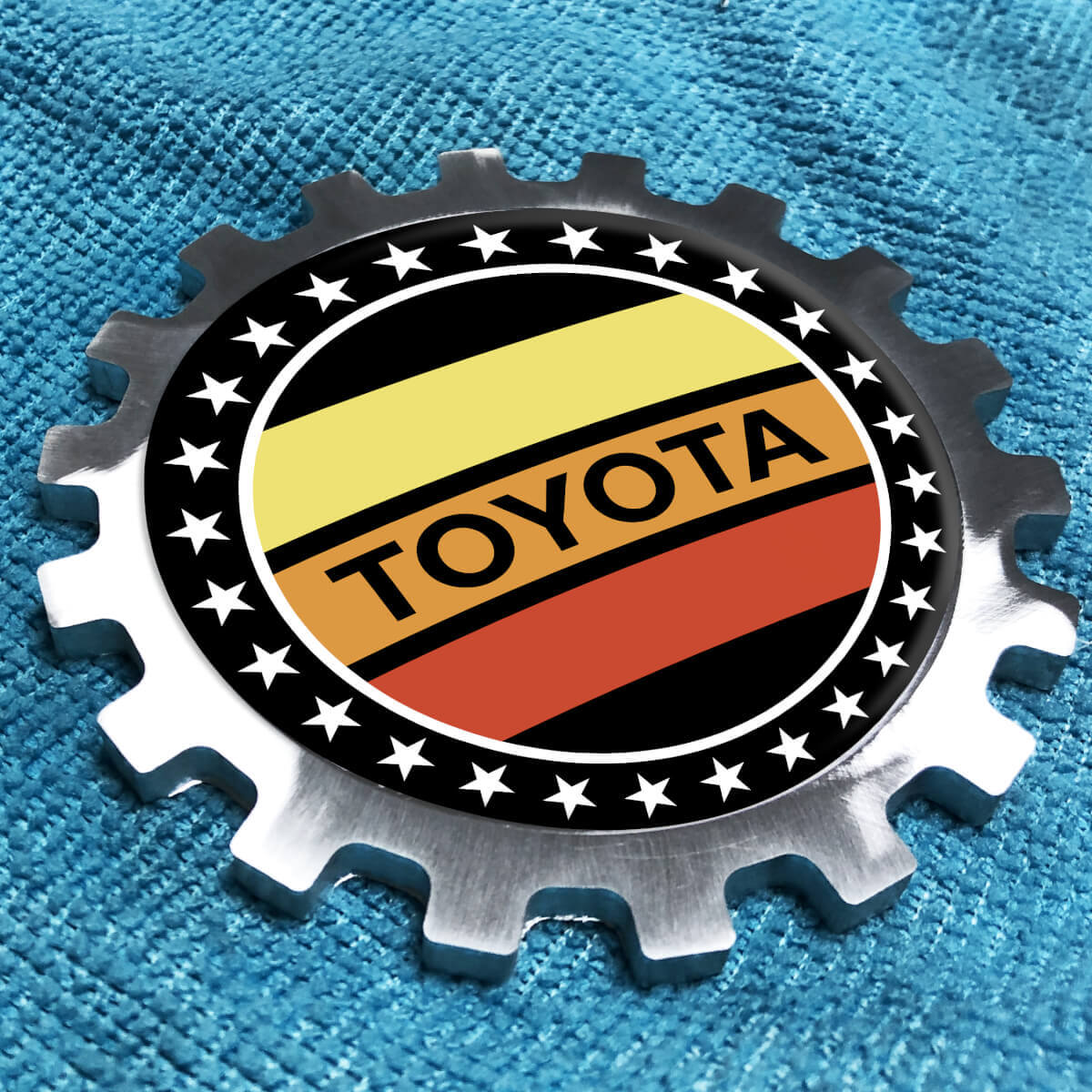 Toyota vintage Métal Aluminium Badge Chevet Gear Emblème Aluminium
