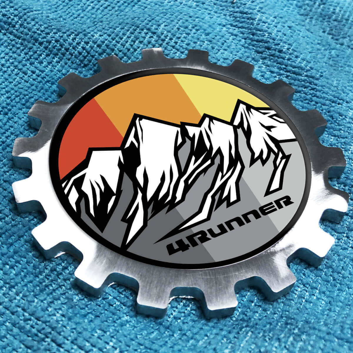 Toyota 4Runner Montagnes Grises Vintage Métal Aluminium Badge Chevet Gear Emblème Aluminium
