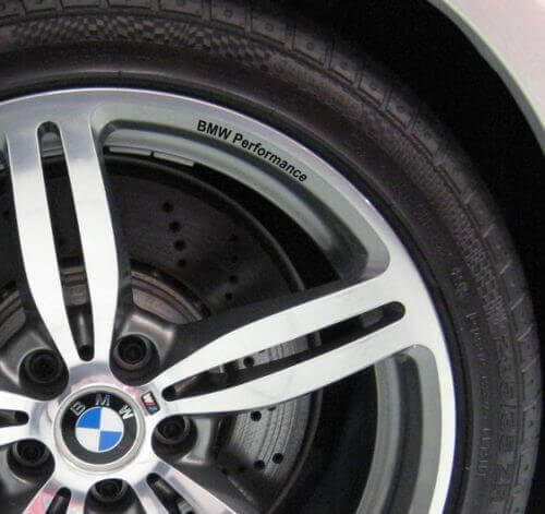 Set d'autocollants en vinyle pour jantes BMW Performance pour voitures BMW
