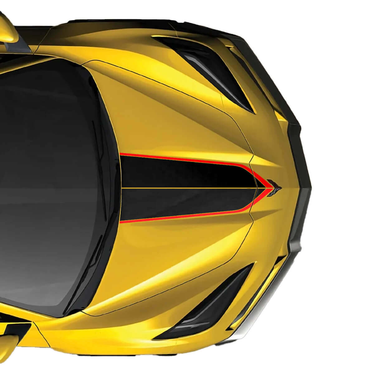 Autocollant en vinyle à rayures doubles pour capot pour Chevrolet Corvette C8