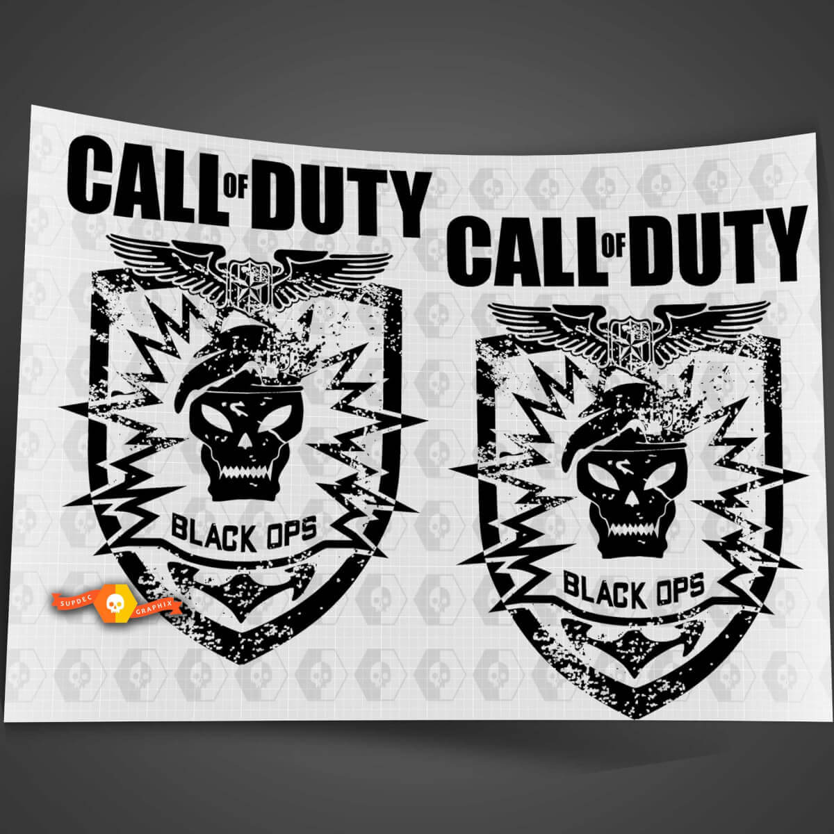 Set d'autocollants vinyle latéraux Call of Duty Black Ops pour Jeep Wrangler