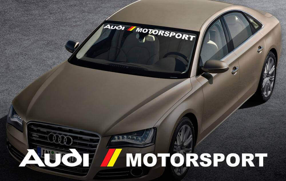 Autocollant Vinyle Bandeau Pare-brise Style Audi Motorsport pour Audi