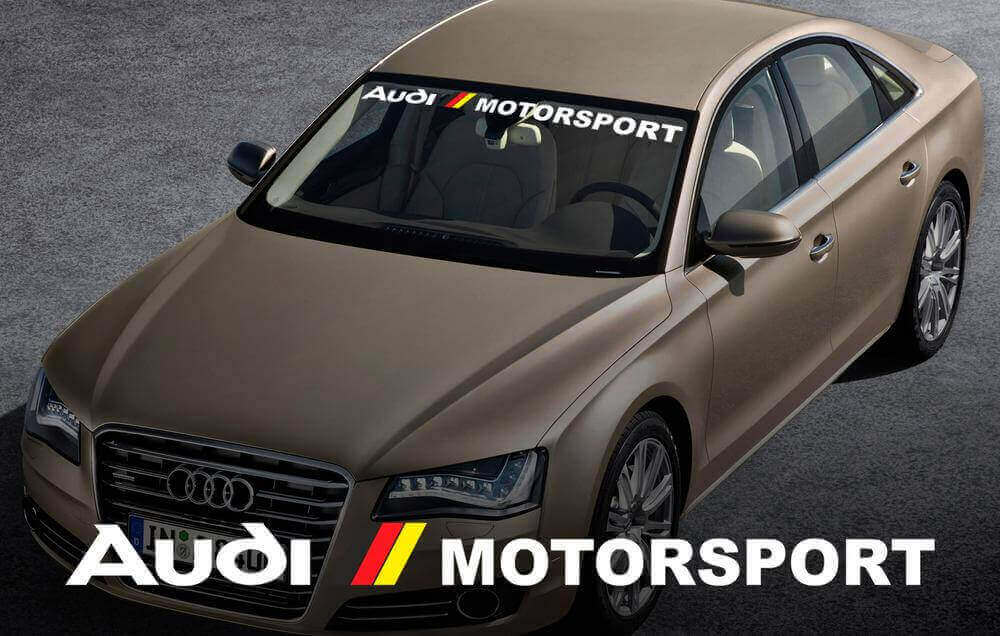 Autocollant Vinyle Bandeau Pare-brise Style Audi Motorsport pour Audi