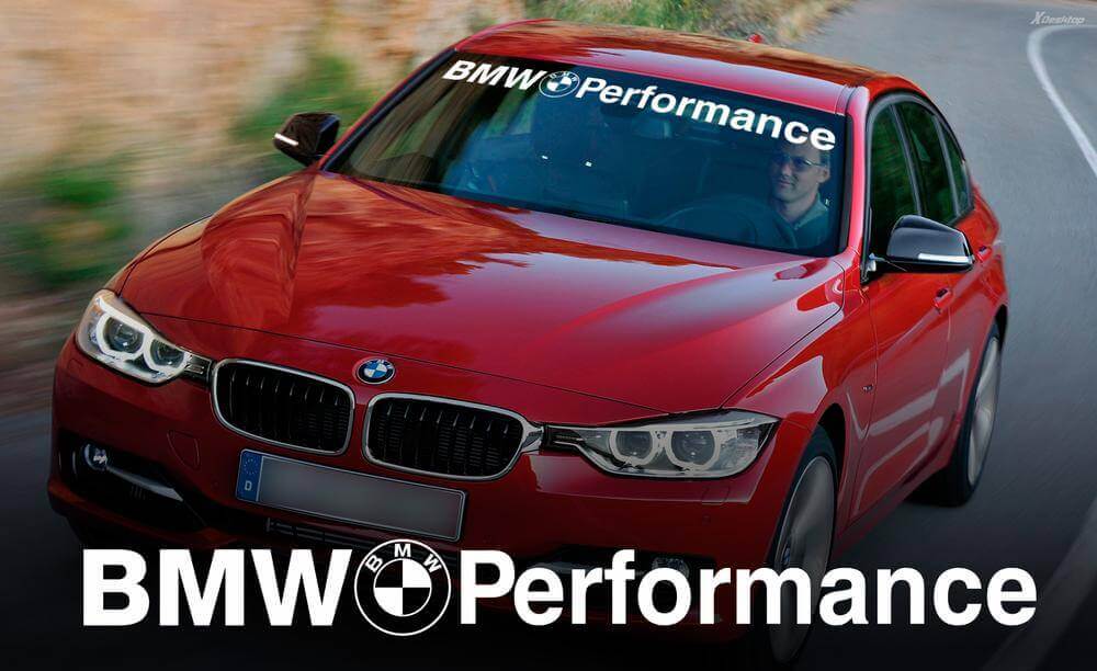 Autocollant en vinyle de pare-brise style BMW Performance pour BMW