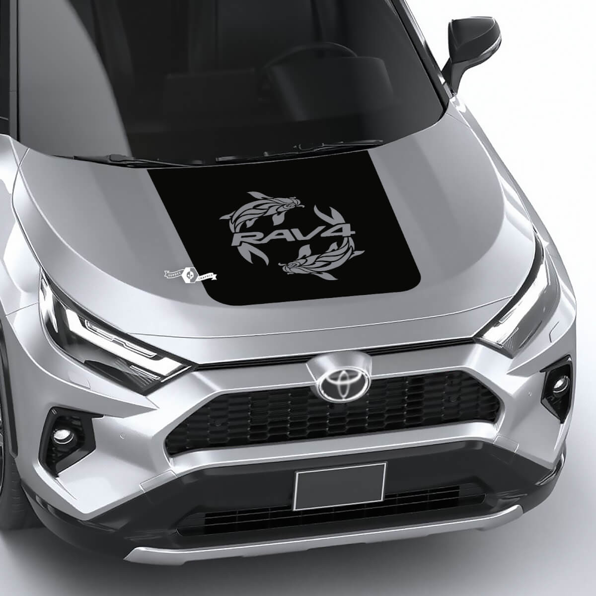 Autocollant en vinyle logo Koi Carp & Rav4 pour capot Toyota RAV4
