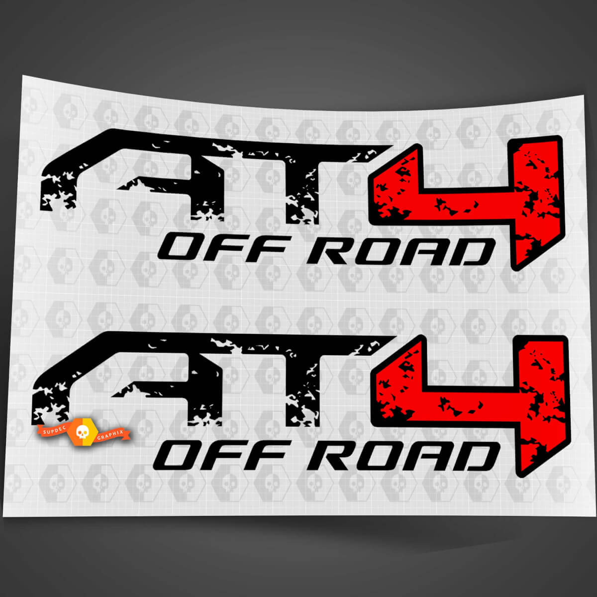 2 GMC GM Sierra 1500 AT4 Lit latéral détruit Вestroyed tout-terrain 4x4 Autocollants décalcomanies 2
