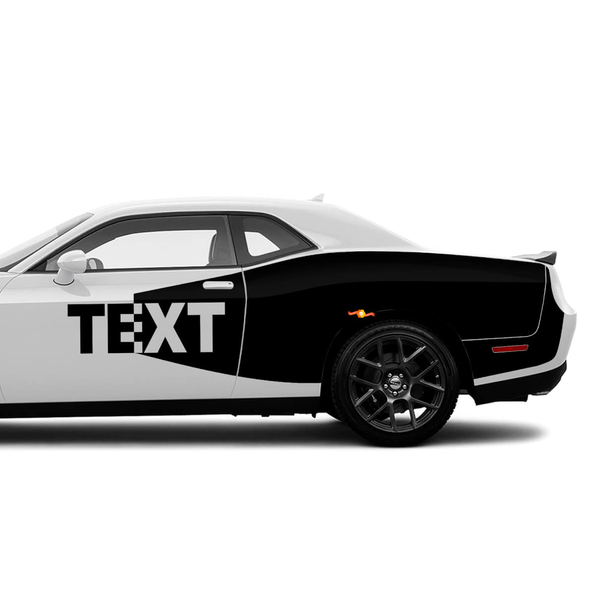 Ensemble de décalcomanies latérales en vinyle style blackout personnalisé pour Dodge Challenger
