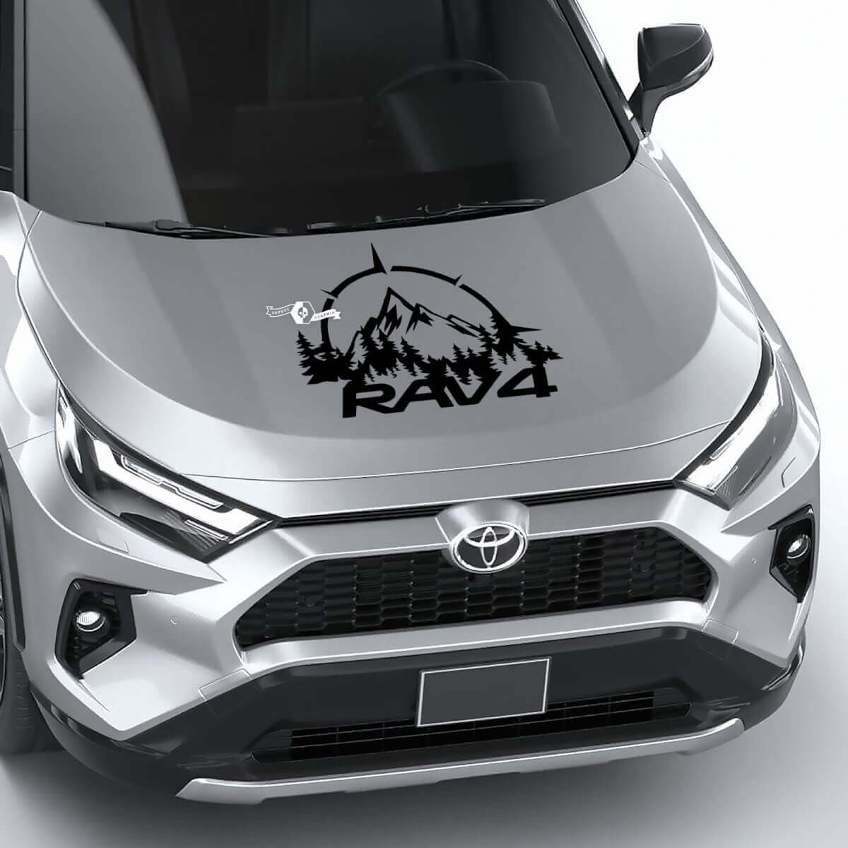 Autocollant Vinyle Capot Paysage Forêt de Montagne pour Toyota RAV4