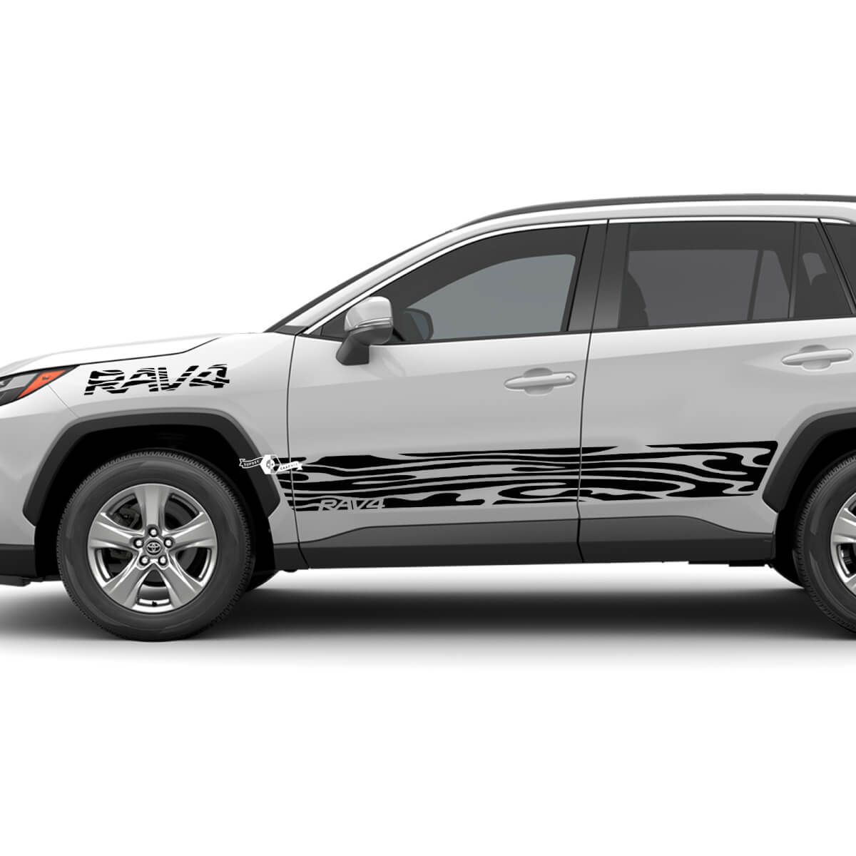 Autocollant graphique abstrait en vinyle pour panneau à bascule latéral adapté à Toyota RAV4
