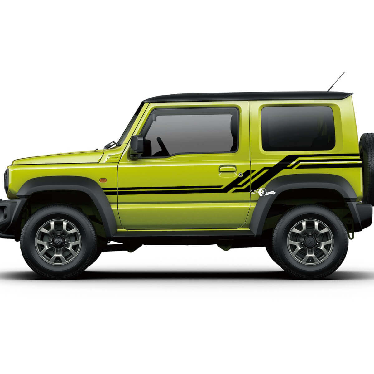 Paire Suzuki JIMNY Bandes latérales Portes Garde-boue arrière décalcomanie Logo Lignes autocollant graphique
