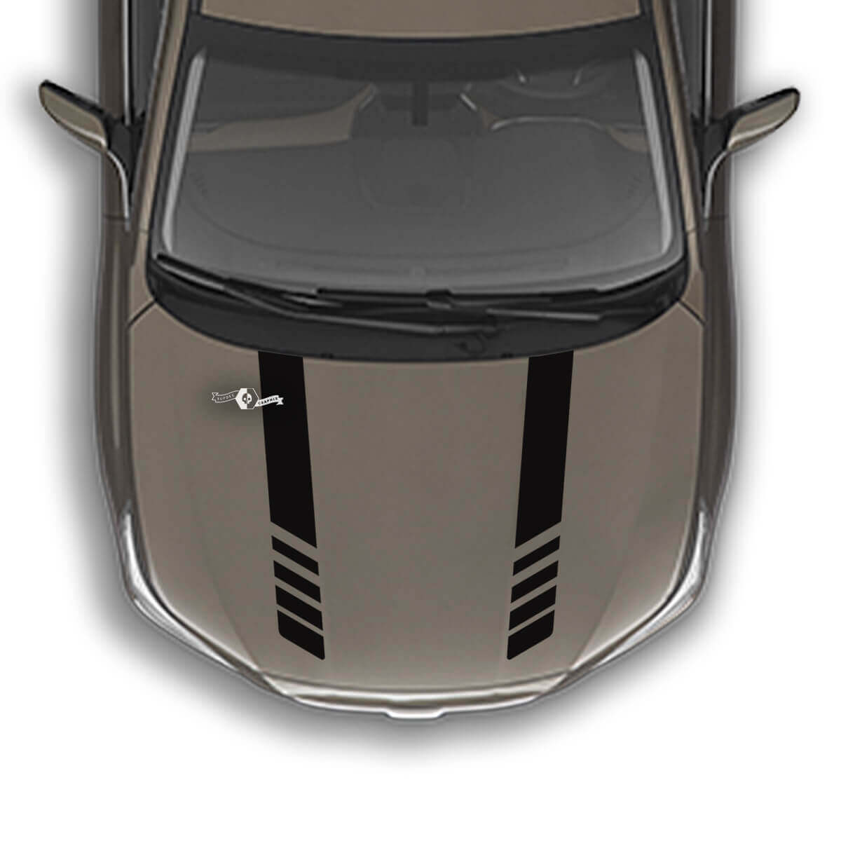 Autocollant graphique en vinyle à deux rayures pour capot, compatible avec Suba Outback
