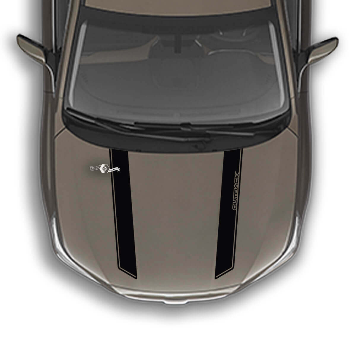 Autocollant graphique en vinyle à deux rayures pour capot, adapté à Suba Outback
