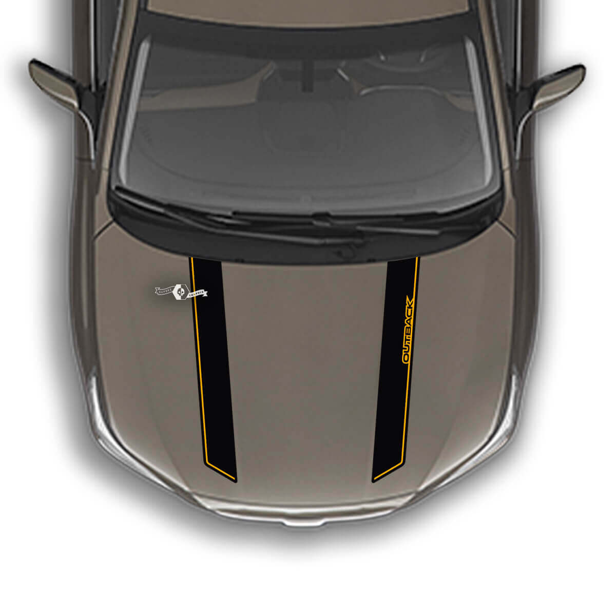 Autocollant graphique en vinyle à rayures à double broche pour capot adapté à Suba Outback 2
