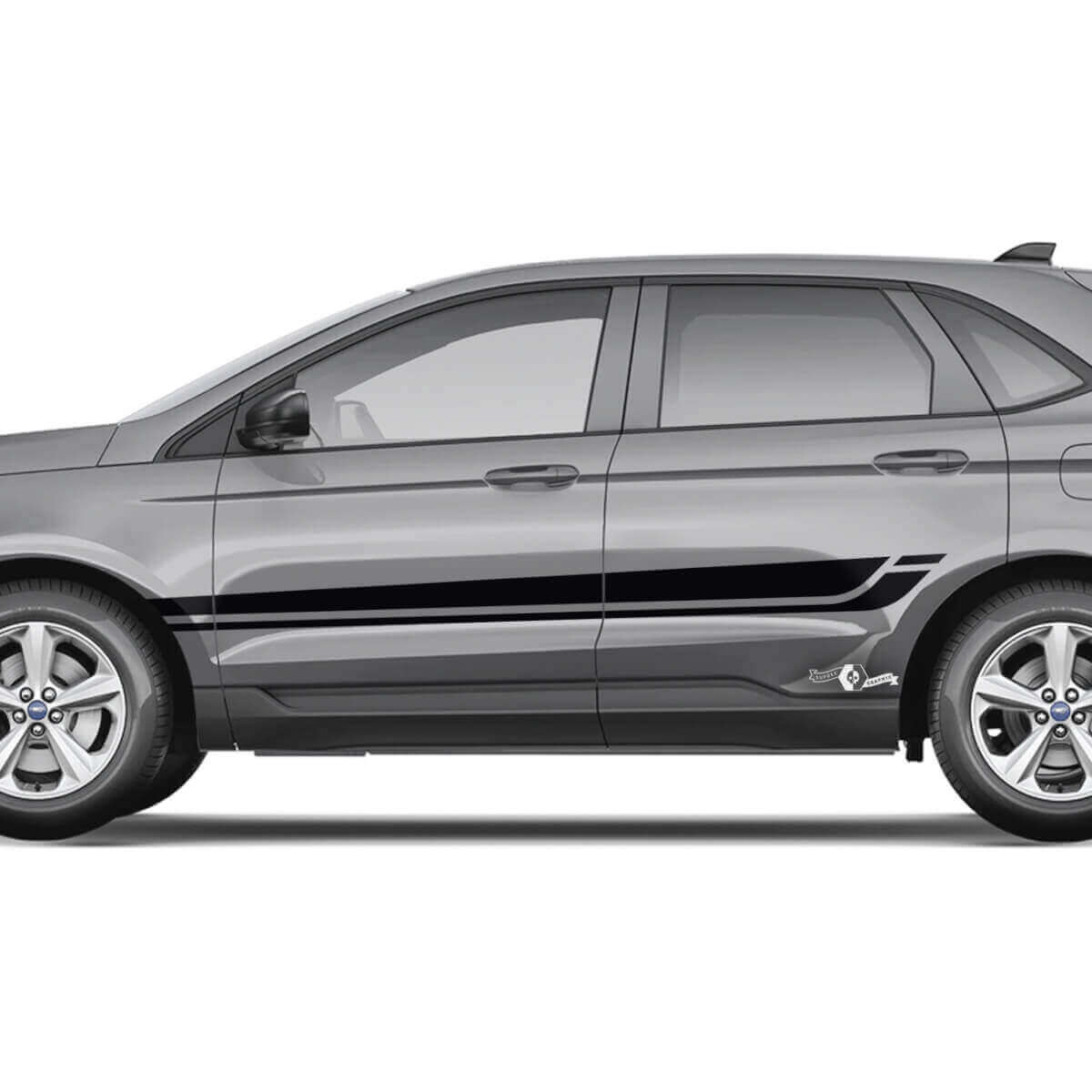 Musclecar Edge Line Strobe sous les fenêtres Vinyl Rocker Panel Stripes autocollant graphique en vinyle
