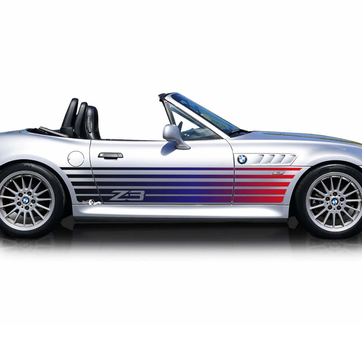 Autocollant Vinyle à Bandes Latérales Dégradées Stroboscopiques Pour BMW Z3