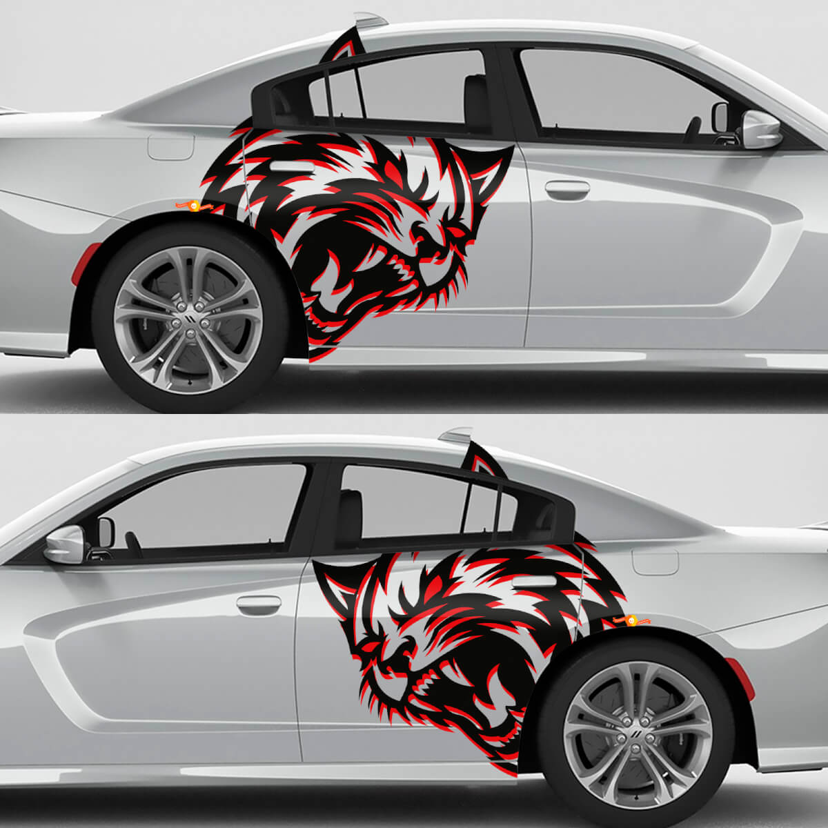 Kit de décalcomanies vinyle énormes pour ailes arrière Wildcat pour Dodge Challenger Charger