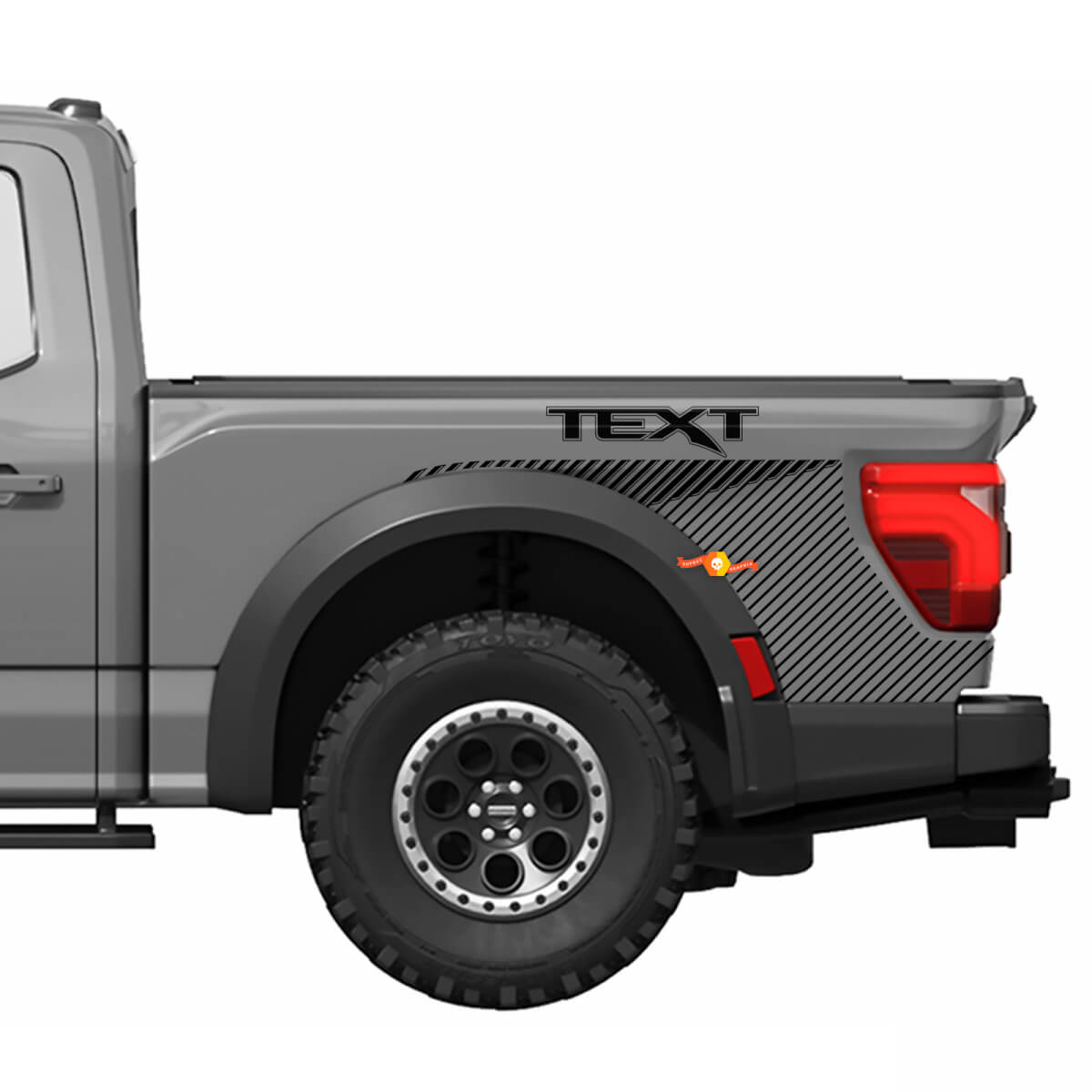 Kit de 4 autocollants vinyles bandes latérales de caisse pour Musclecar truck power truck R