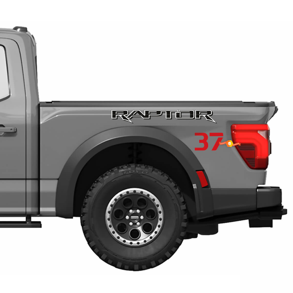 Graphiques latéraux de chevet adaptés à Ford F150 Raptor 37 Kit d'autocollants en vinyle à rayures
