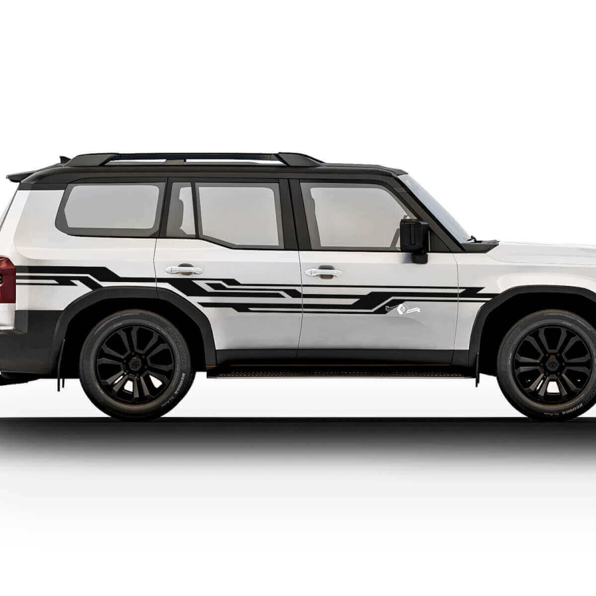 Kit d'autocollants bande latérale abstraite pour Toyota Land Cruiser Prado 2024