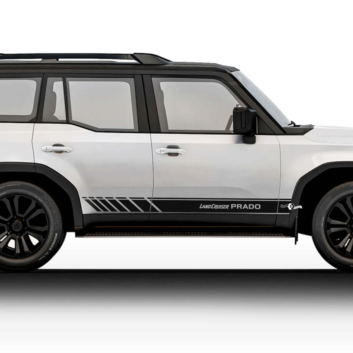 Kit de stickers et décalcomanies latéraux de course en vinyle pour Toyota Land Cruiser Prado 2024
