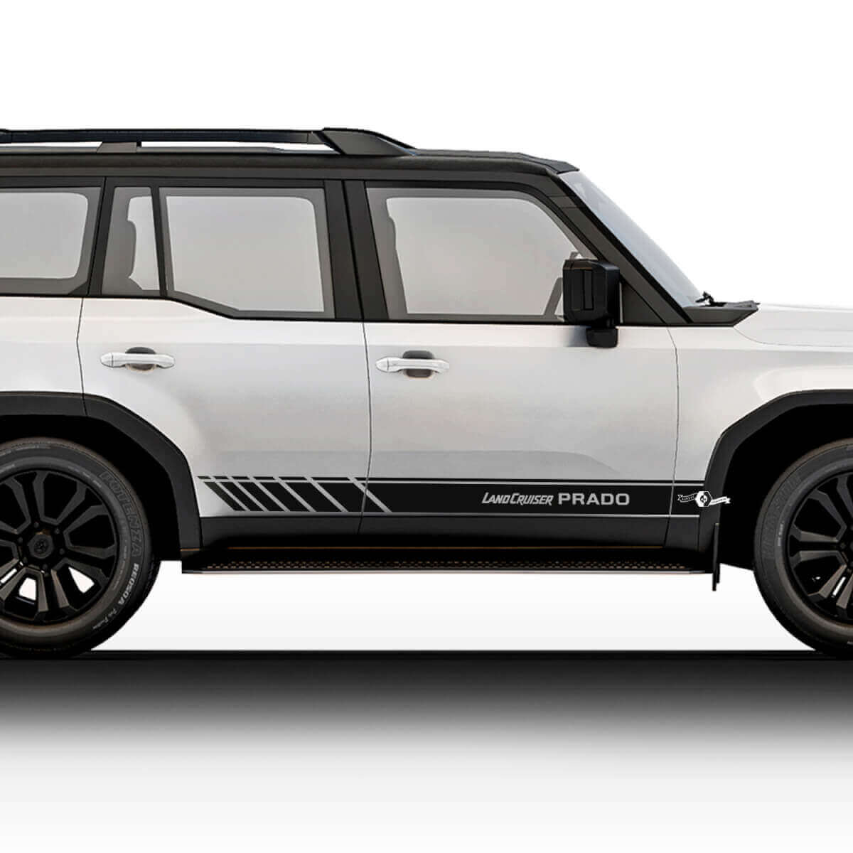 Kit de stickers et décalcomanies latéraux de course en vinyle pour Toyota Land Cruiser Prado 2024
