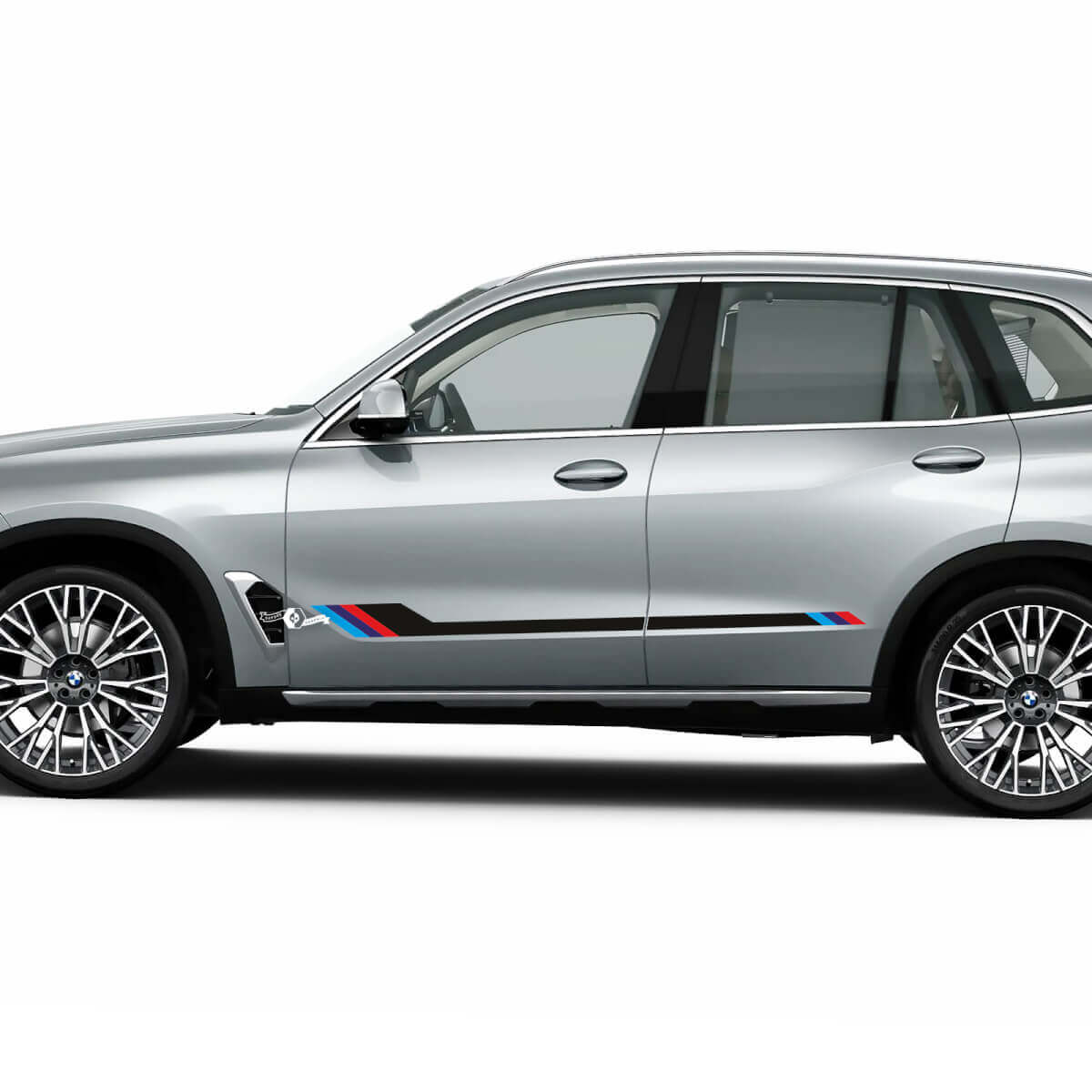 Accents M couleurs Rayures pour BMW G05 Portes Latérales Vinyle Autocollant Autocollant
