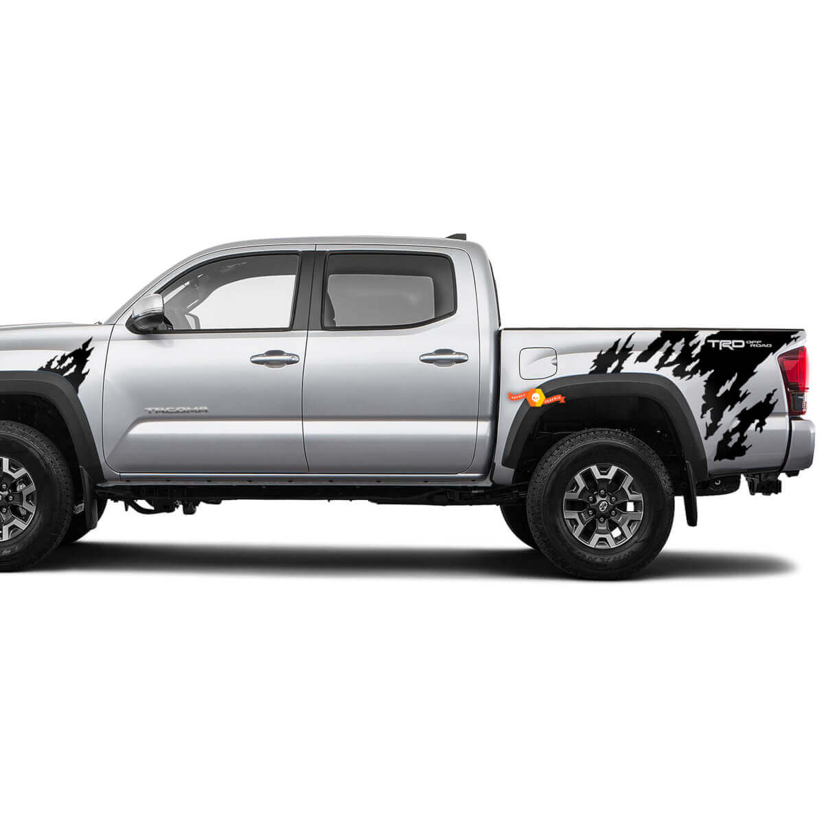 Kit de décalques en vinyle de style éclaboussures TRD Off Road pour les flancs de lit Toyota Tacoma 2016-2020