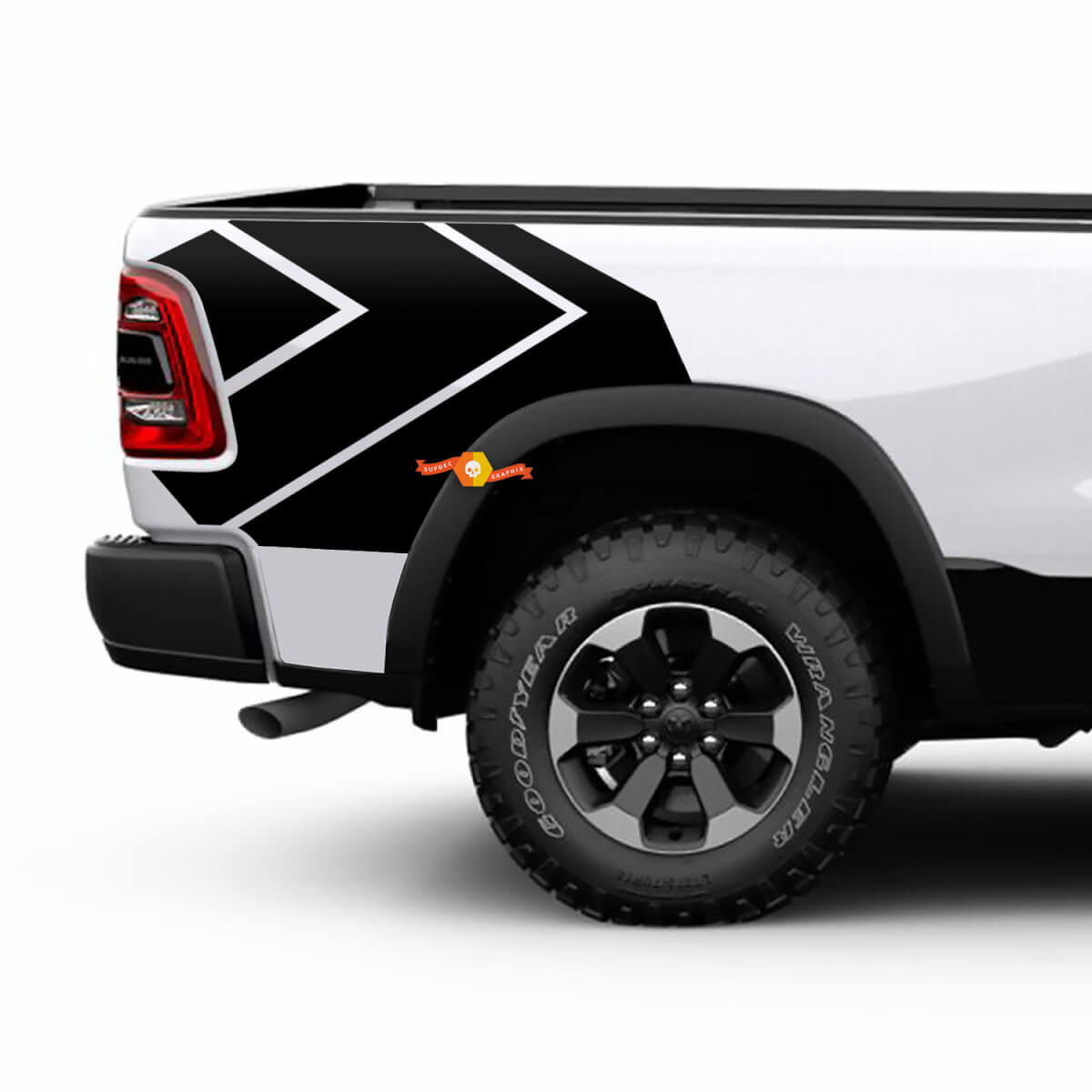 2x 2019-2023 DODGE RAM HEMI 1500 2500 3500 Kit graphique côté lit décalcomanies autocollant en vinyle
