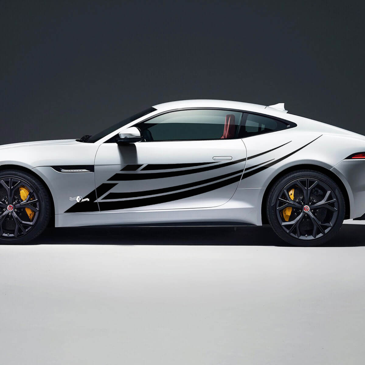 2x Jaguar F-Type R Side Racing Graphics Portes Autocollant en vinyle latéral
