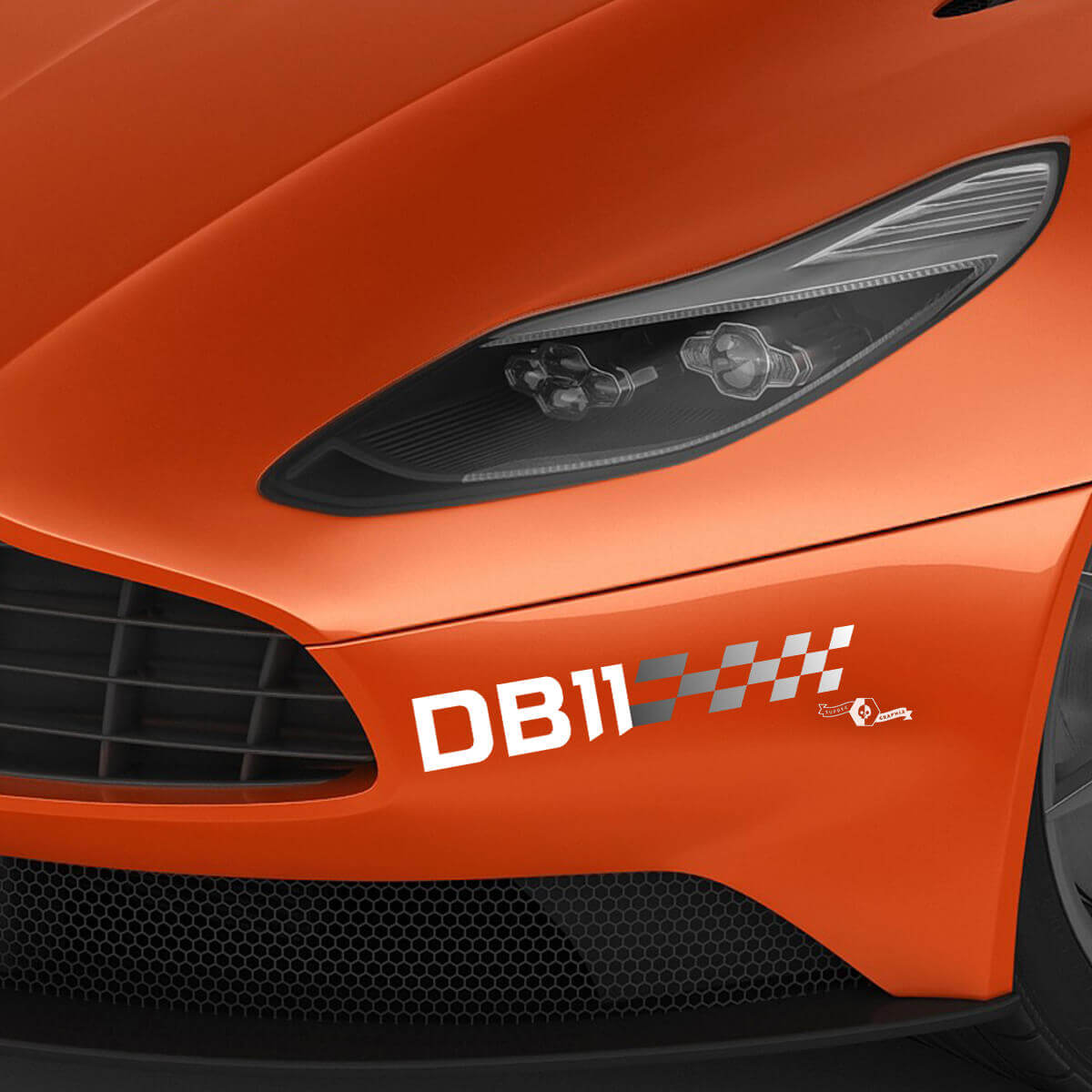 Paire d'autocollants en vinyle pour pare-chocs avant Aston Martin DB11 2 couleurs - Dégradé
