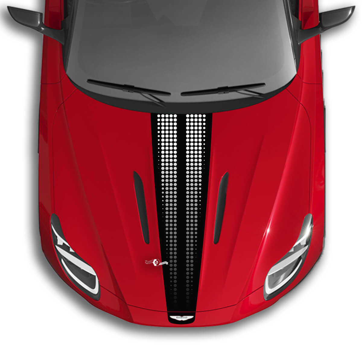 Autocollants en vinyle pour capot Aston Martin DB11 à rayures, drapeau en damier, dégradé de 2 couleurs
