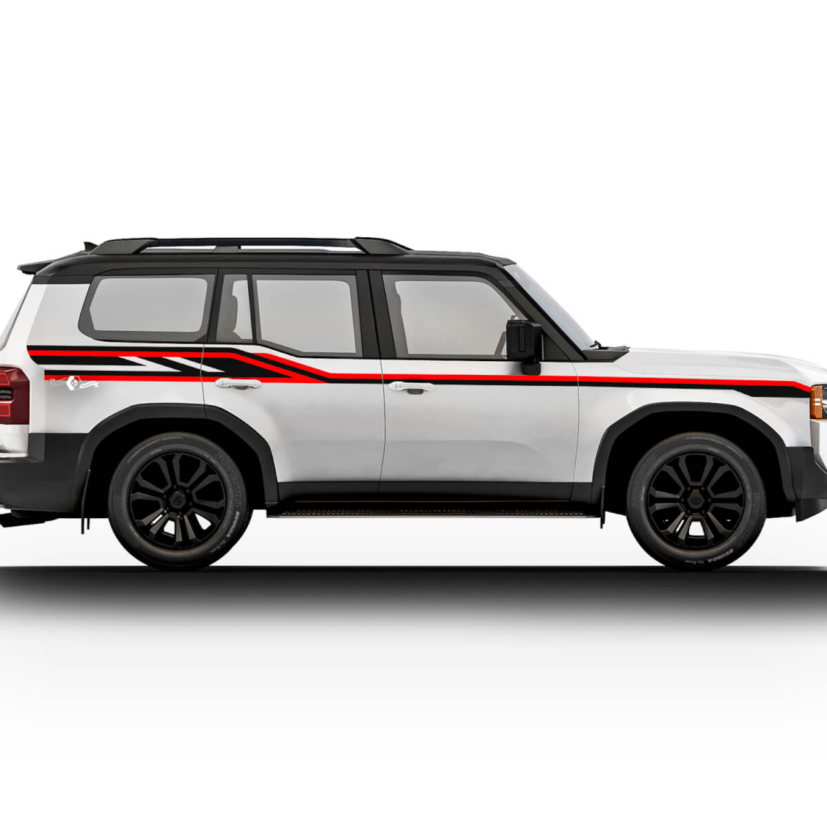 Toyota Land Cruiser Portes Rayures Autocollants Décalcomanies Vinyle Graphique Autocollants Kit 2
