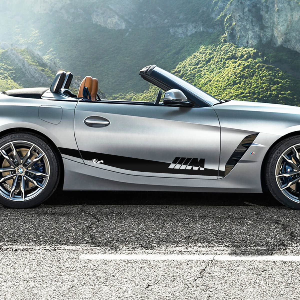 Bandes d’accent de porte latérale avec logo M BMW Z4 Autocollant en vinyle
