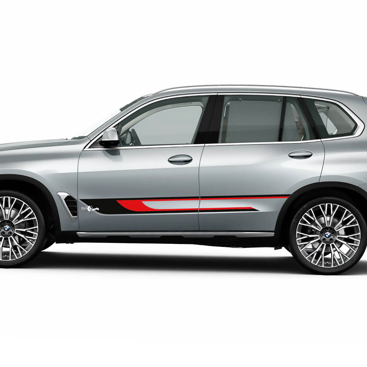Kit d'autocollants à rayures latérales personnalisés pour BMW X5 G05 - Graphiques en vinyle bicolores
