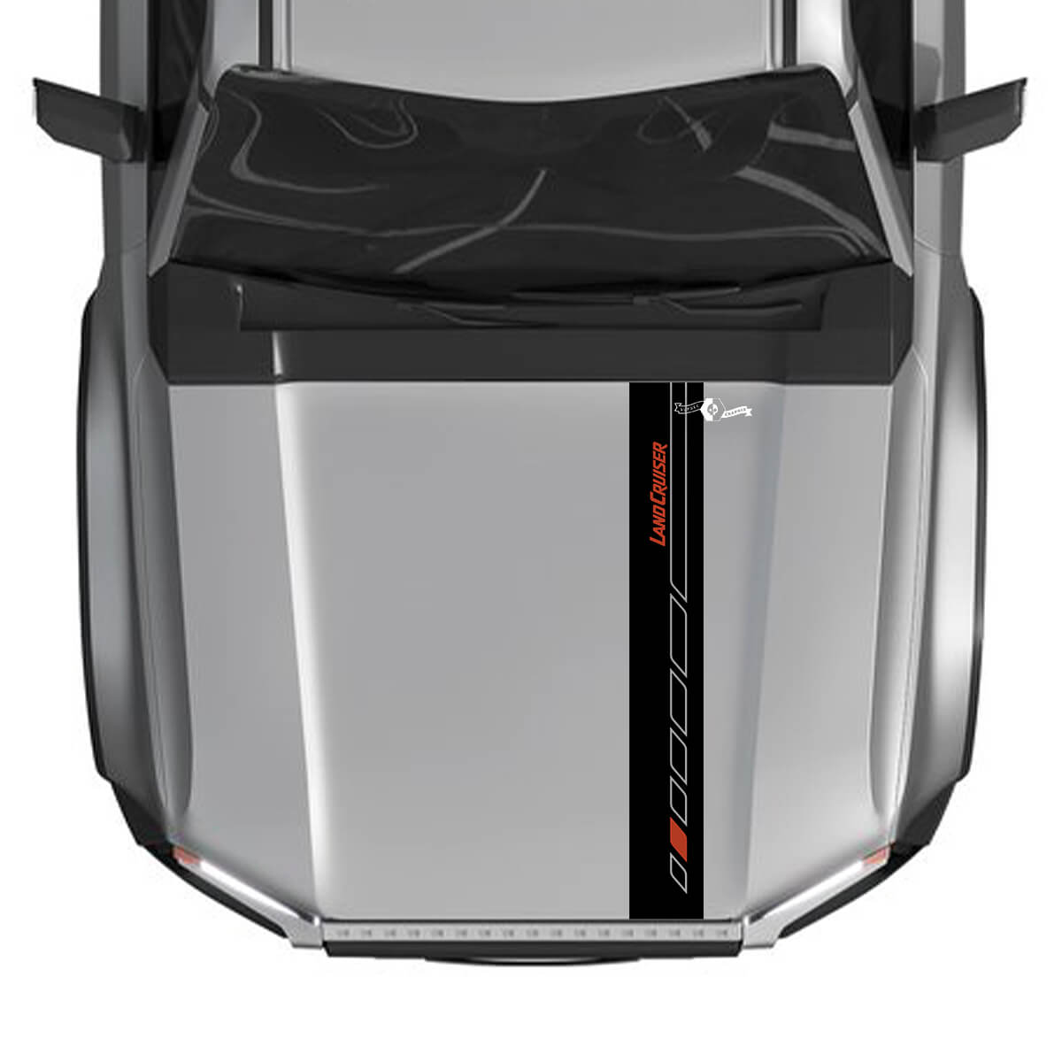 2024 Toyota Land Cruiser Prado Hood Stripe Décalcomanies graphiques en vinyle 2 couleurs
