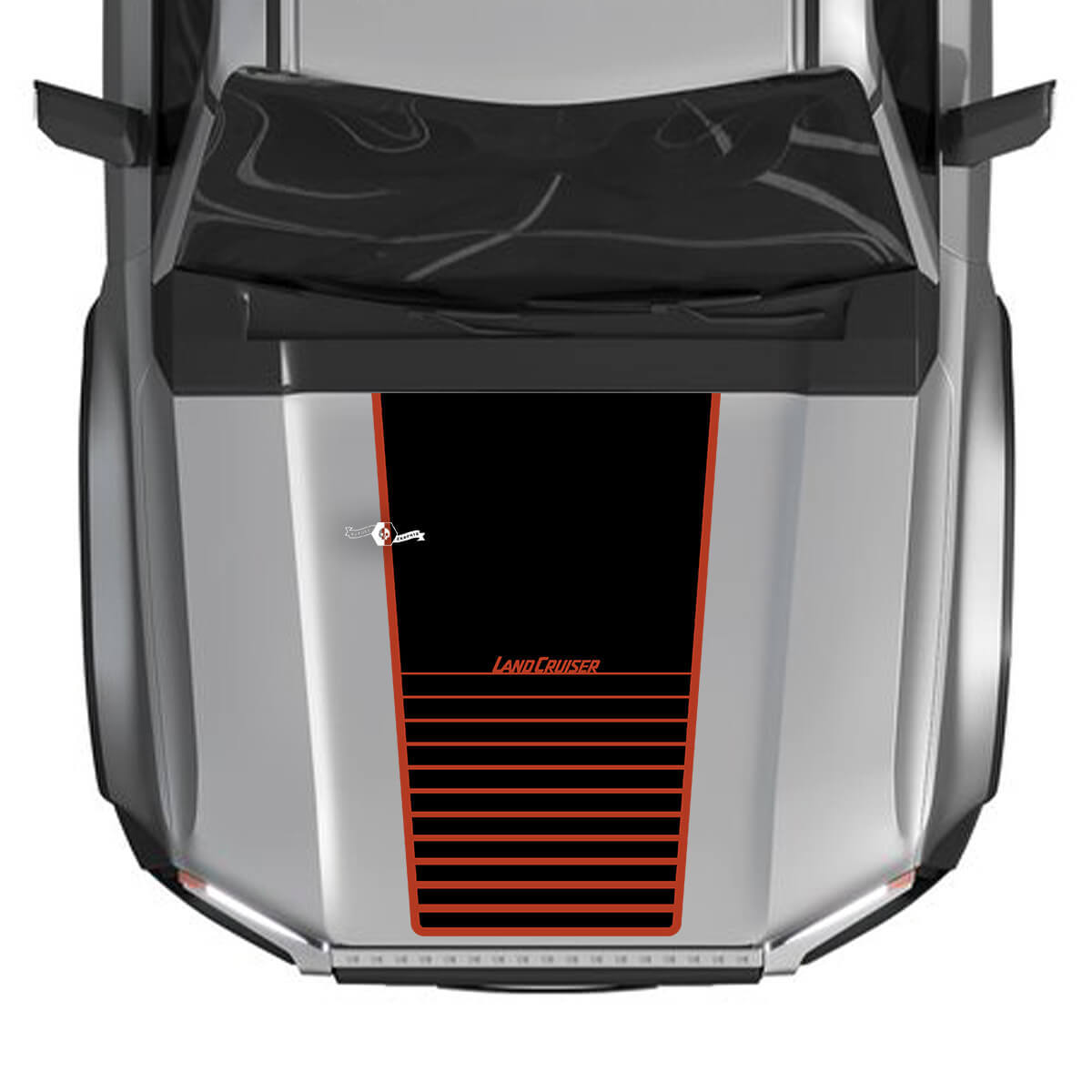 2024 Toyota Land Cruiser Prado Hood Strobe Décalcomanies graphiques en vinyle 2 couleurs
