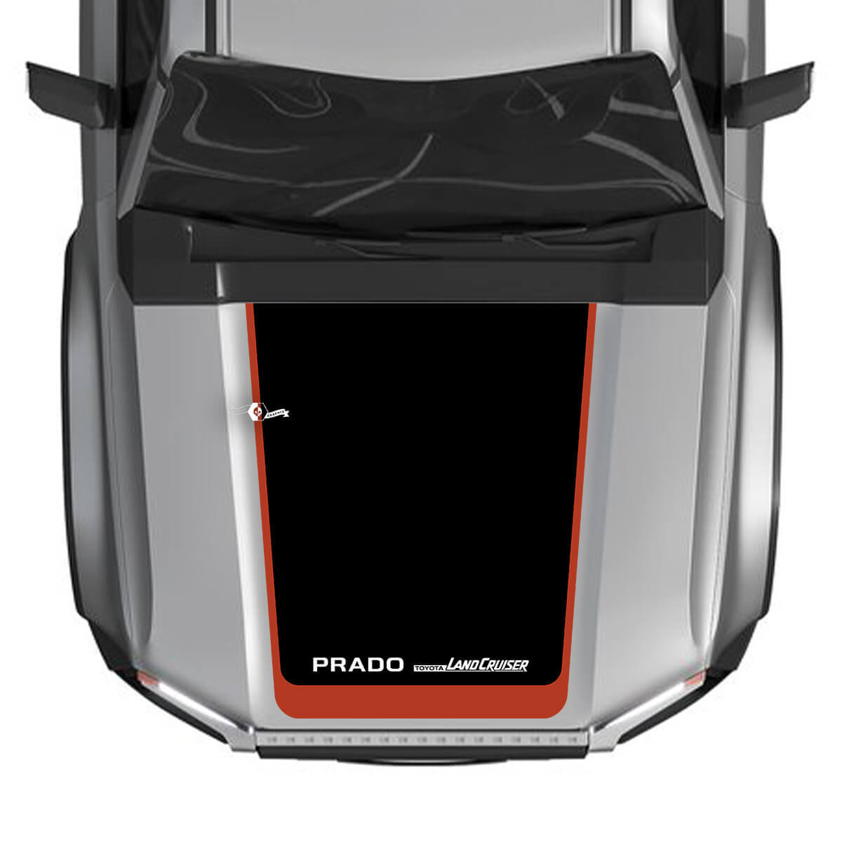 2024 Toyota Land Cruiser Prado Hood Décalcomanies graphiques en vinyle Grands 3 couleurs
