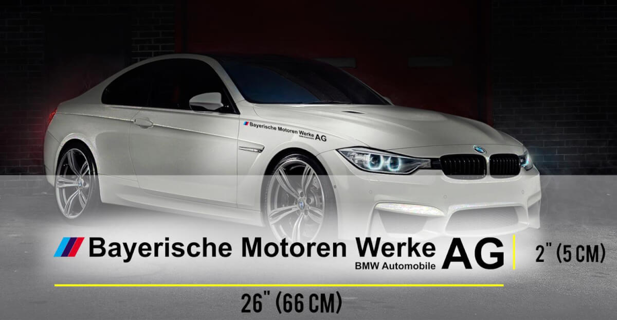 Jeu de décalcomanies en vinyle latérales Bayerische Motoren Werke AG pour BMW