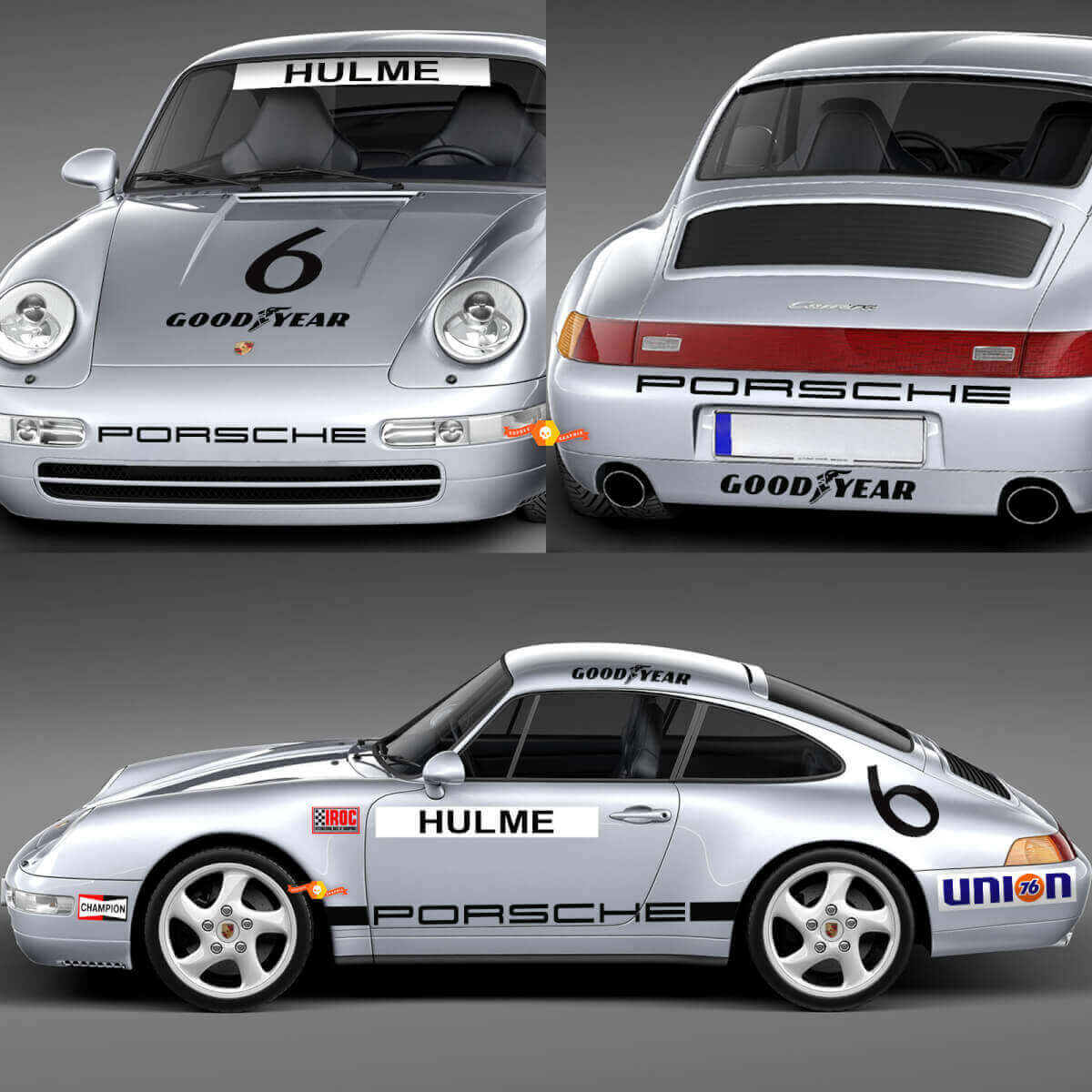 1974 Porsche 911 Racing Sticker Decal Set - Graphiques vinyles classiques pour la restauration et la personnalisation
