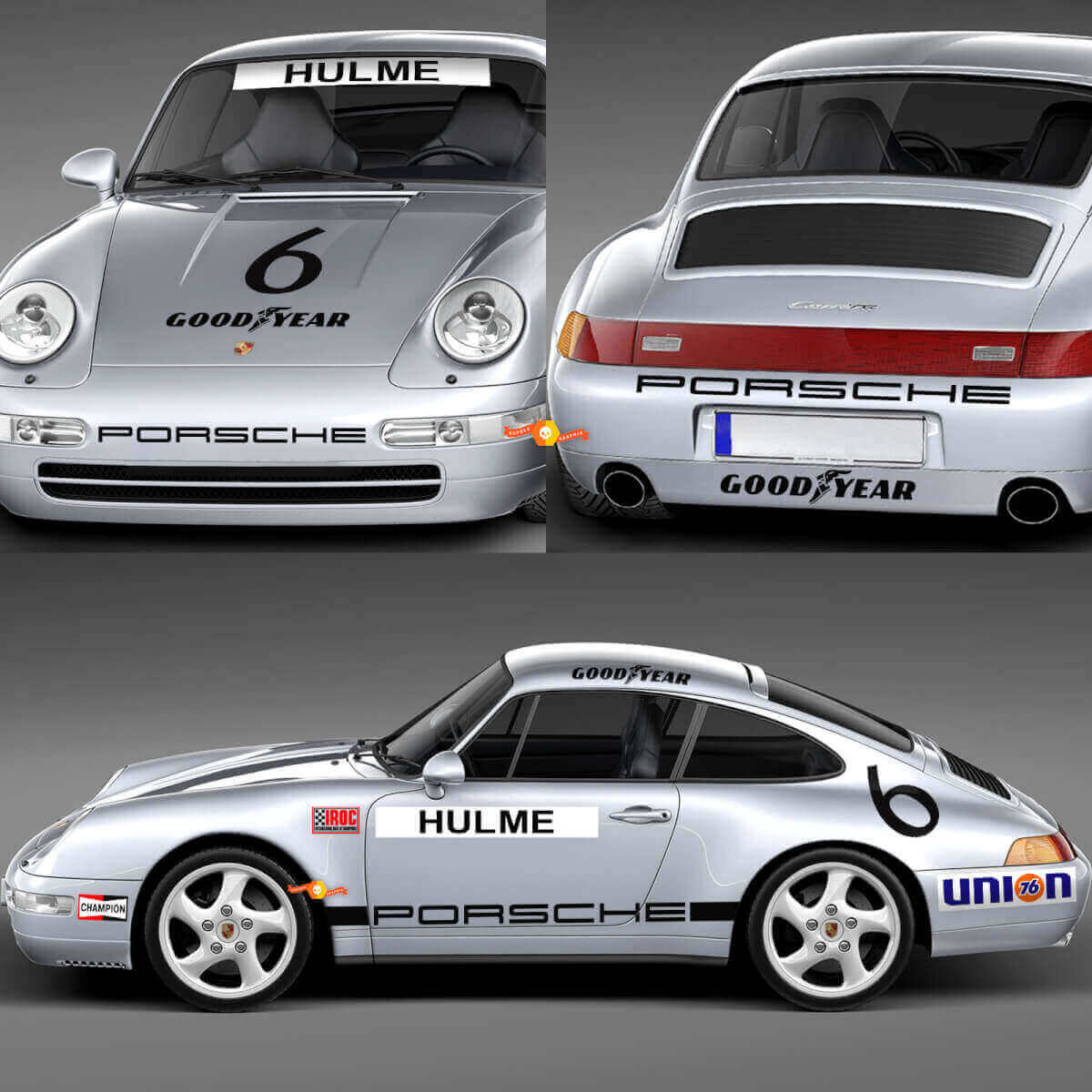 1974 Porsche 911 Racing Sticker Decal Set - Graphiques vinyles classiques pour la restauration et la personnalisation
