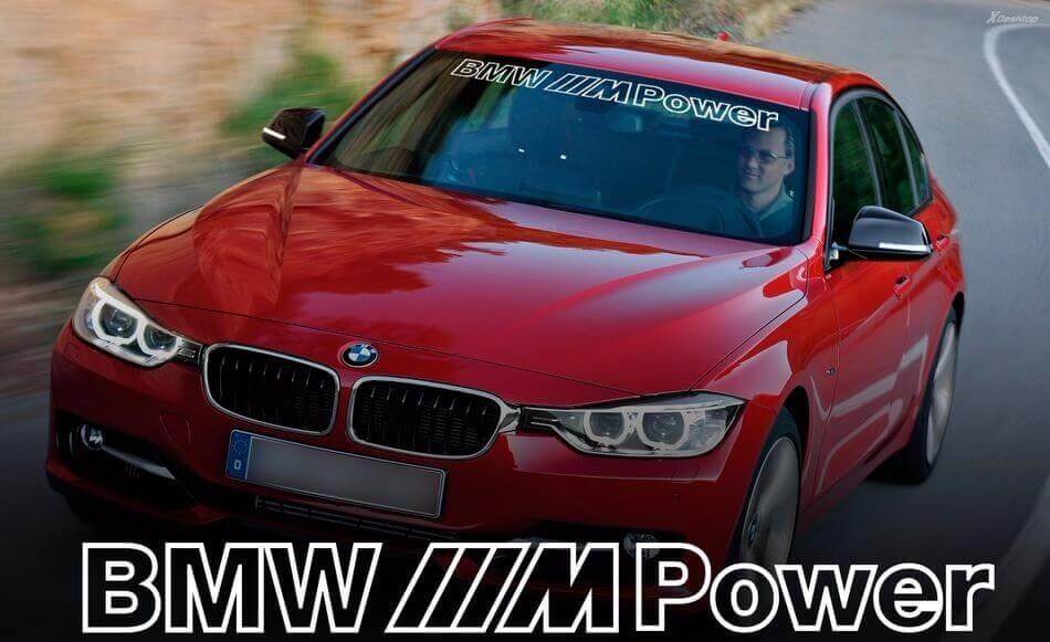 Autocollant en vinyle contour style BMW M Power pour pare-brise BMW