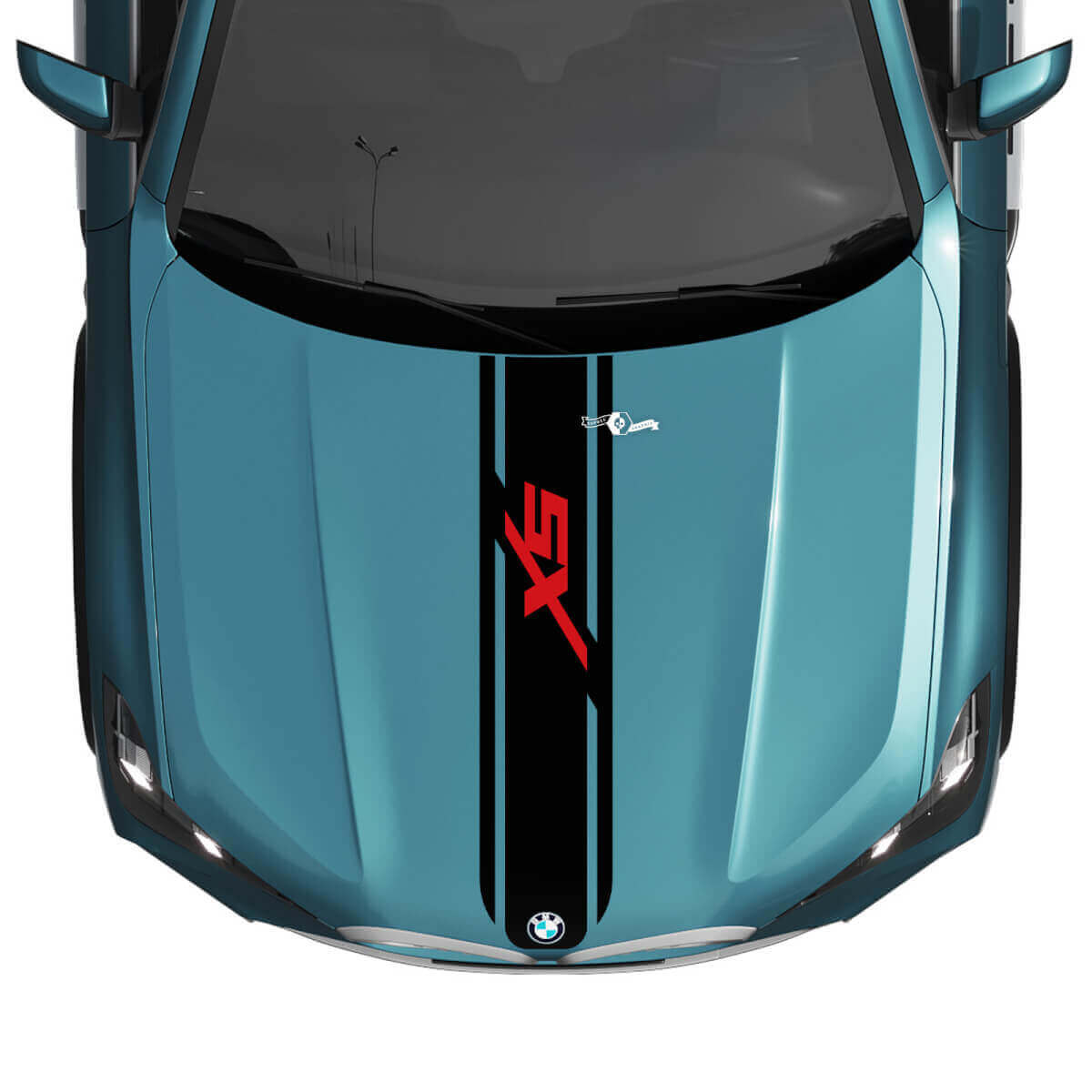 BMW X5 G05 Hood Custom Stripe Sticker Decal - Vinyle 2 couleurs
