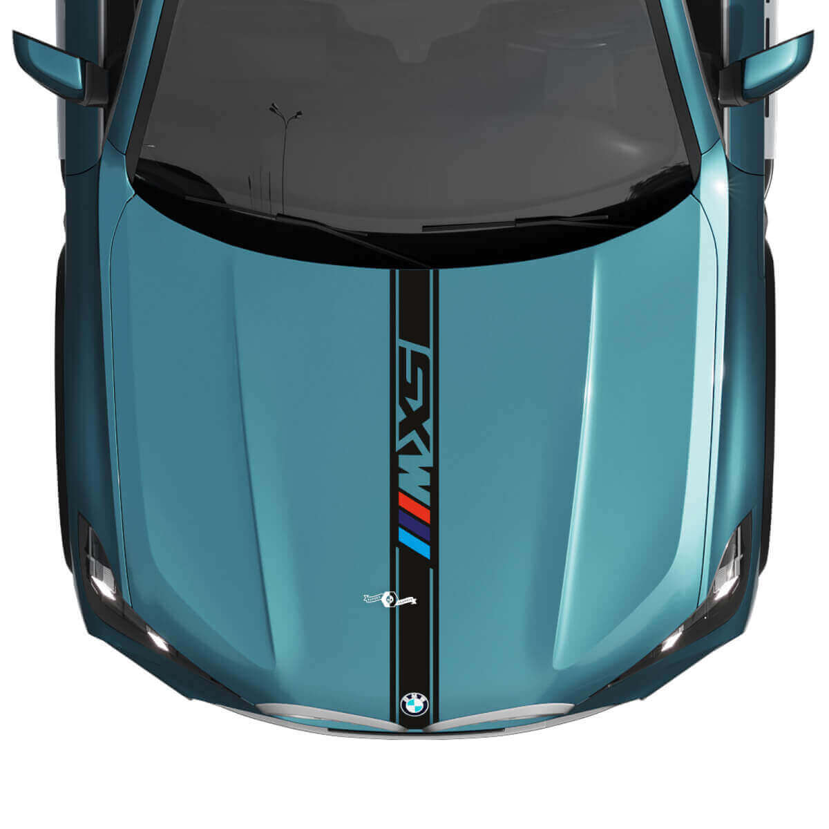 BMW X5 G05 Hood Custom Stripe Sticker Decal - Vinyle M couleurs M Performance
