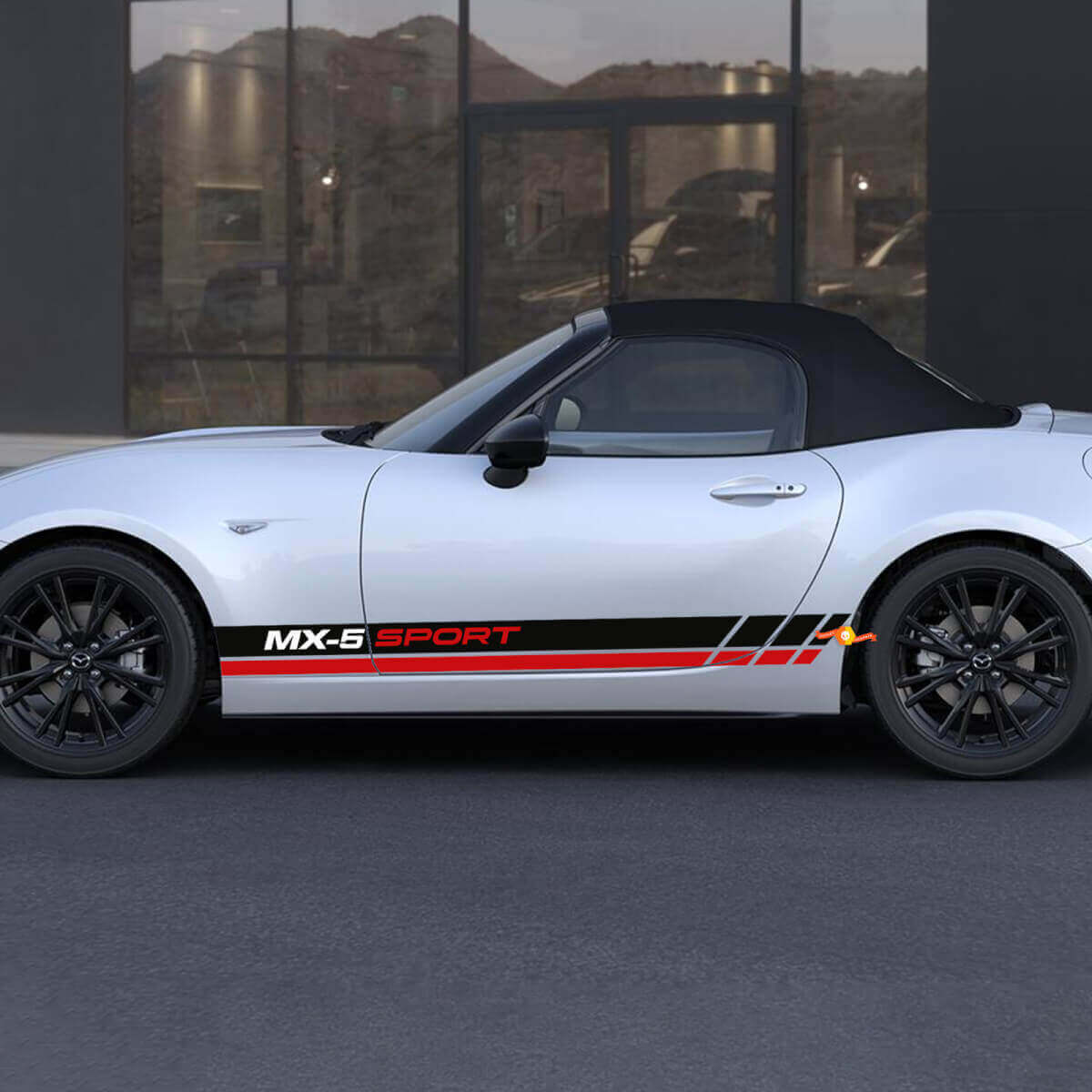 Kit d'autocollants en vinyle bandes latérales sport pour Mazda MX-5 Miata