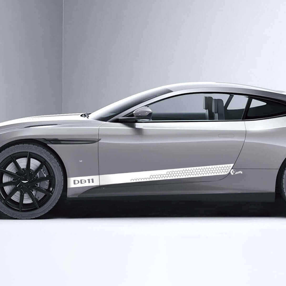 Autocollants Vinyle Rayures Latérales en Nid d'Abeille Pour Aston Martin DB11