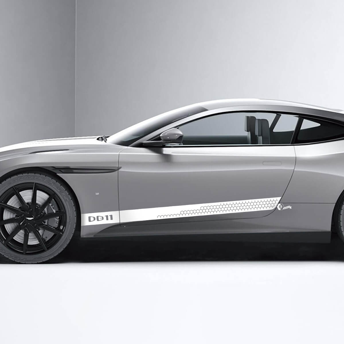 Autocollants latéraux en vinyle pour portes latérales en nid d'abeille Aston Martin DB11
